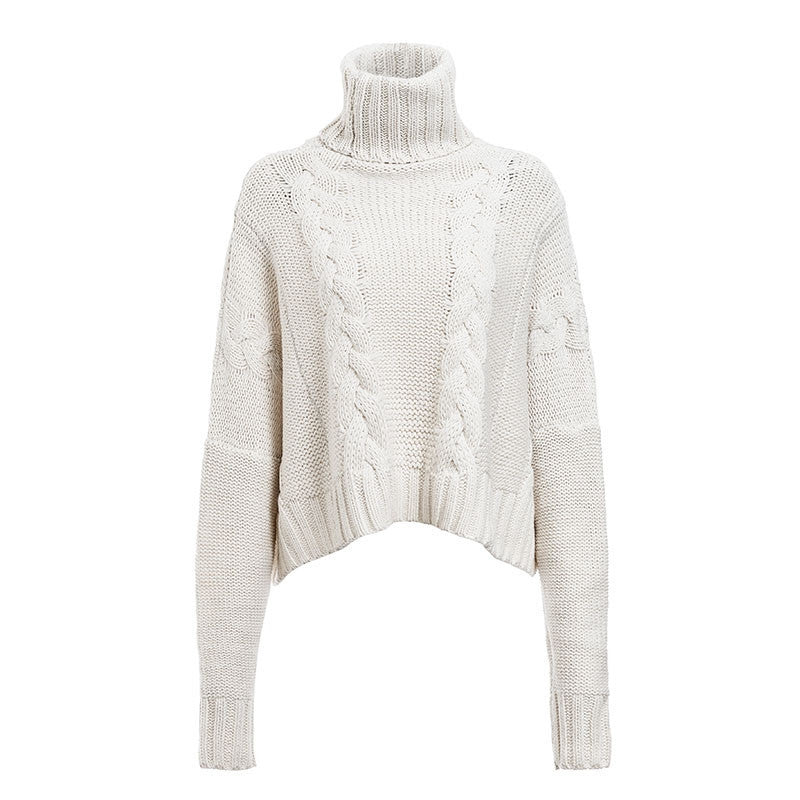 Chunky knit sweater for women with high turtleneck and relaxed fit Lune London
