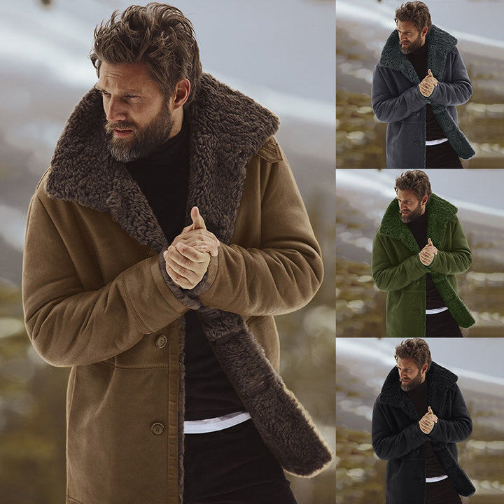 Men's plush coat with soft lining and generous collar Lune London