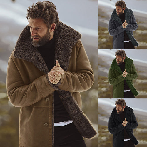 Men's plush coat with soft lining and generous collar Amarae