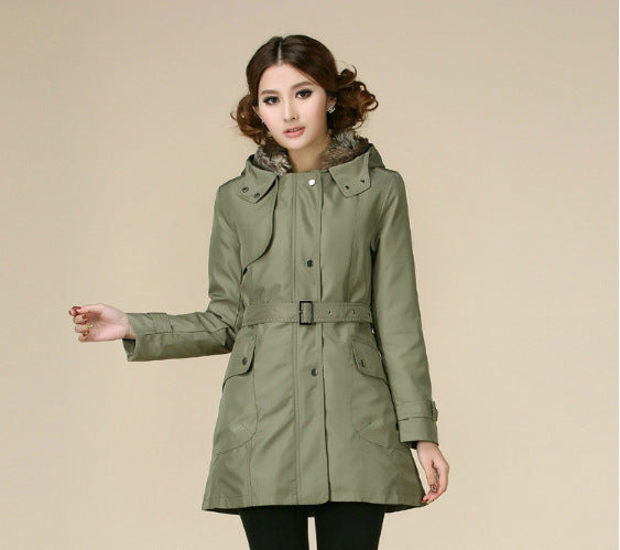 Ladies warm parka with cozy faux fur collar Lune London