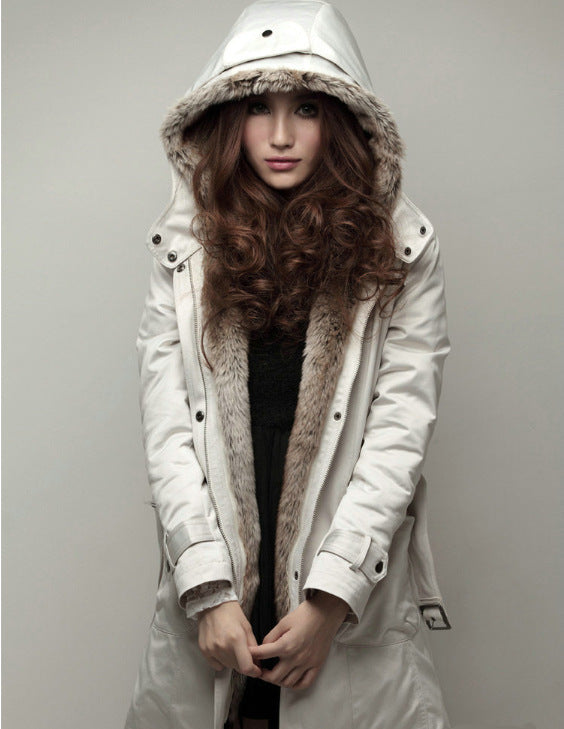 Ladies warm parka with cozy faux fur collar Lune London
