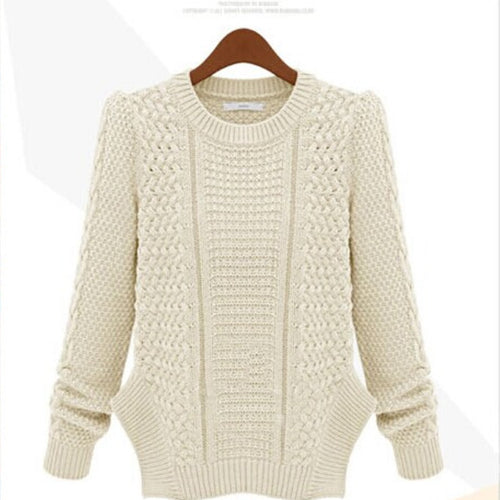 Chunky knit sweater for women with textured design and side pockets Amarae