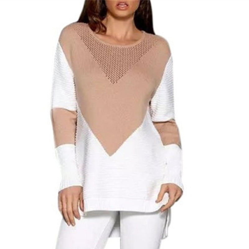 Ladies chunky knit sweater with modern chevron pattern and fluid silhouette Lune London