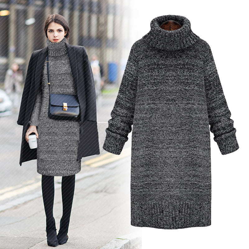 Oversized knitted dress for women with a turtleneck and relaxed fit Lune London