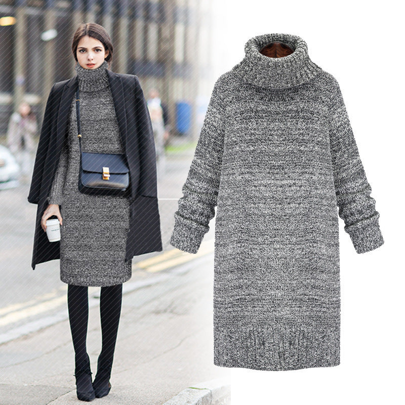 Oversized knitted dress for women with a turtleneck and relaxed fit Lune London