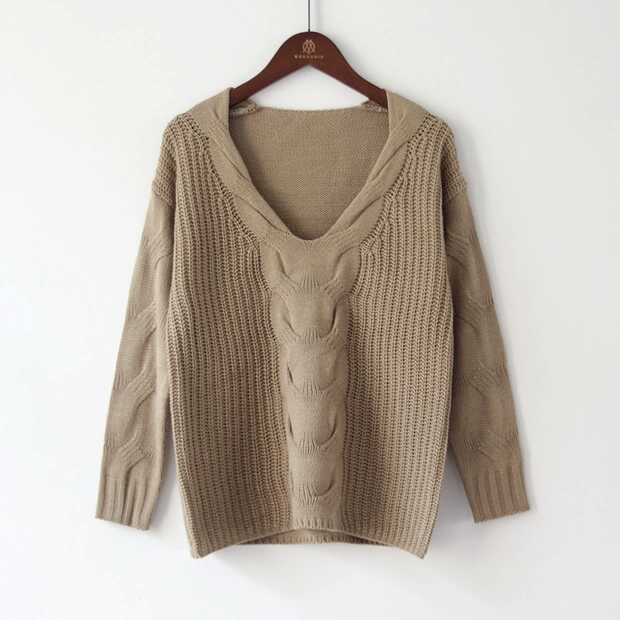 Knit sweater for women with a loose fit and openwork pattern Lune London