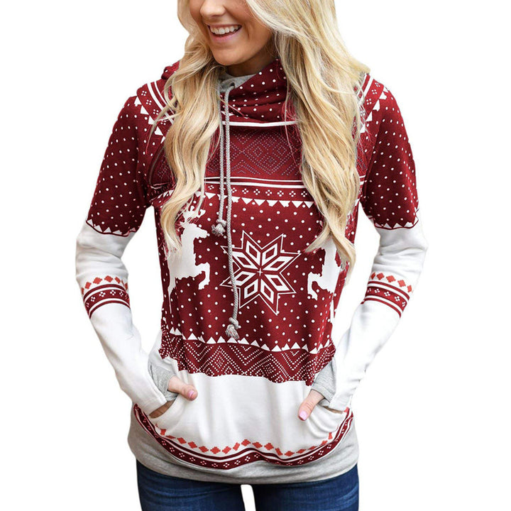 Hoodie for women with a modern Nordic pattern Lune London