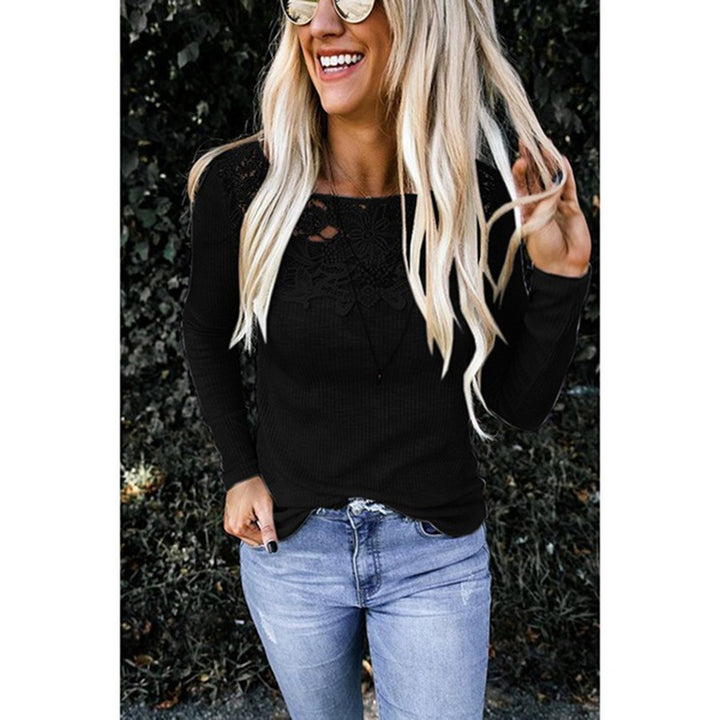 Long sleeve shirt for women with elegant lace applique and structured design Lune London