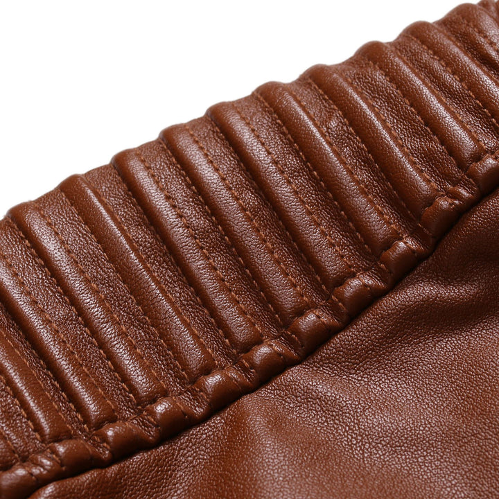 Men's leather jacket with quilted inserts Amarae