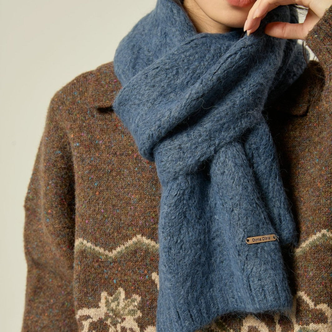 Thick alpaca wool scarf for winter