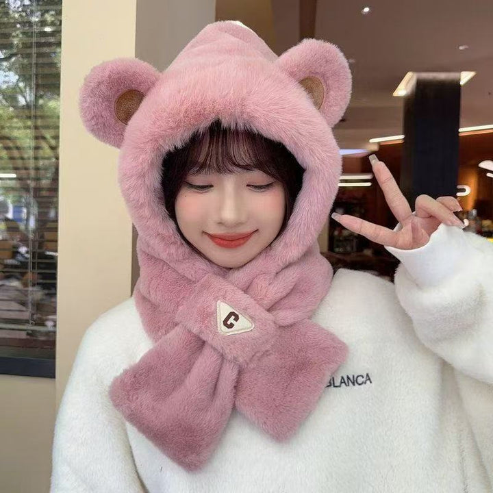 Cute bear set: hat and scarf in one