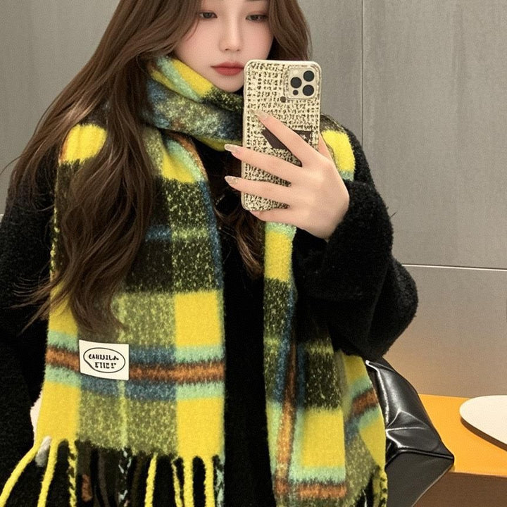 Thick mohair scarf in solid colors, 200 cm