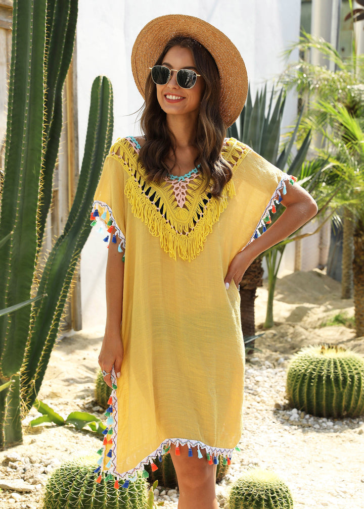 Bohemian fringe beach dress for women Lune London