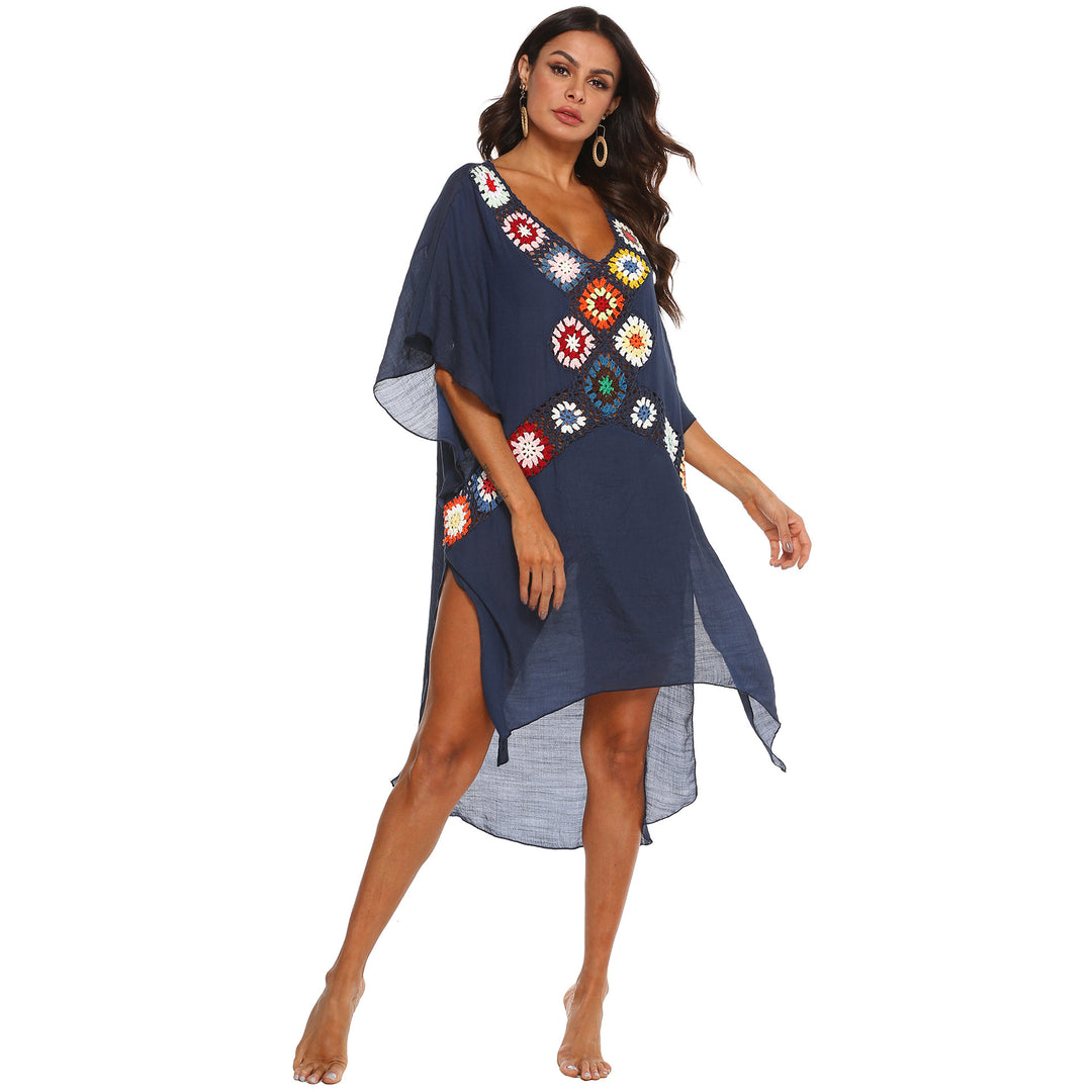 Ladies Elegant Crochet Details Beach Cover Bikini Lune London