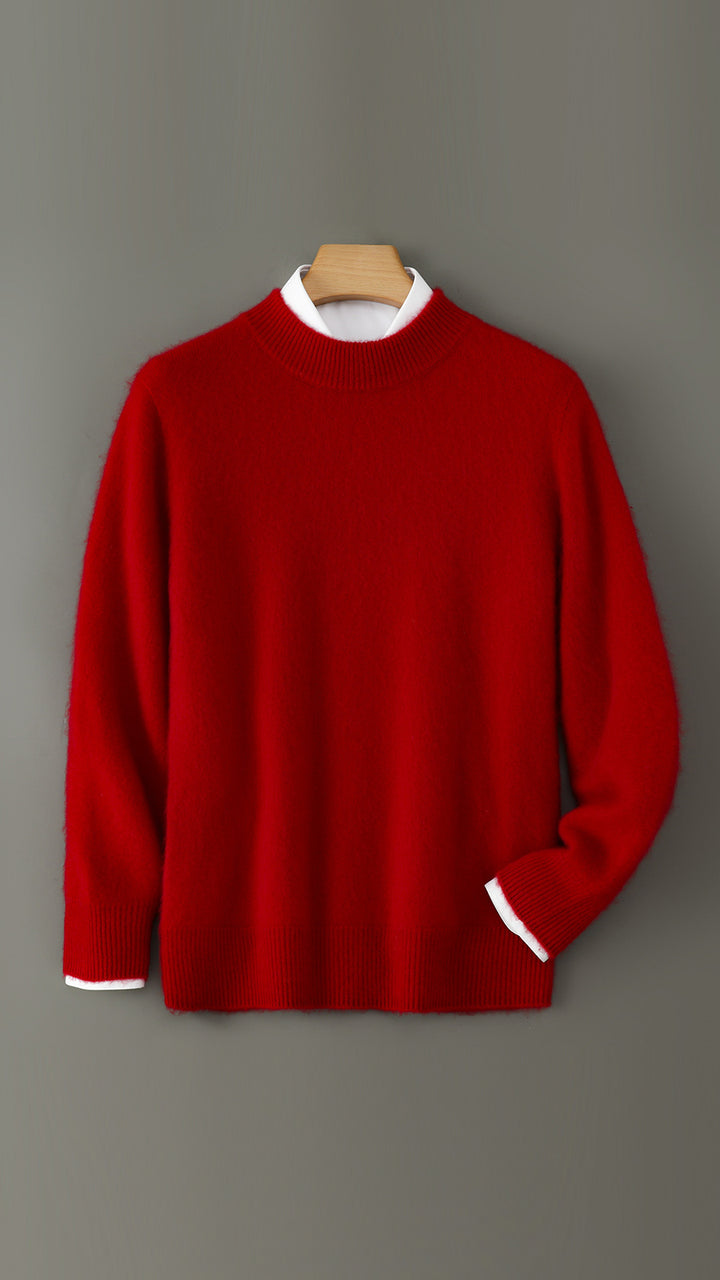 Men's Wool Sweater, Crew Neck, Solid Color, Business Casual