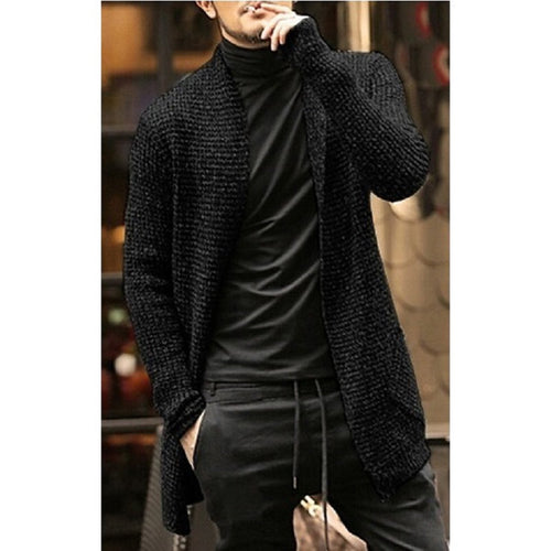 Thick knit cardigan for men with open design and modern details Amarae