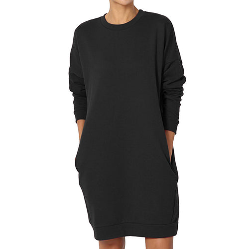 Casual sweatshirt dress for women with practical pockets and loose fit Amarae