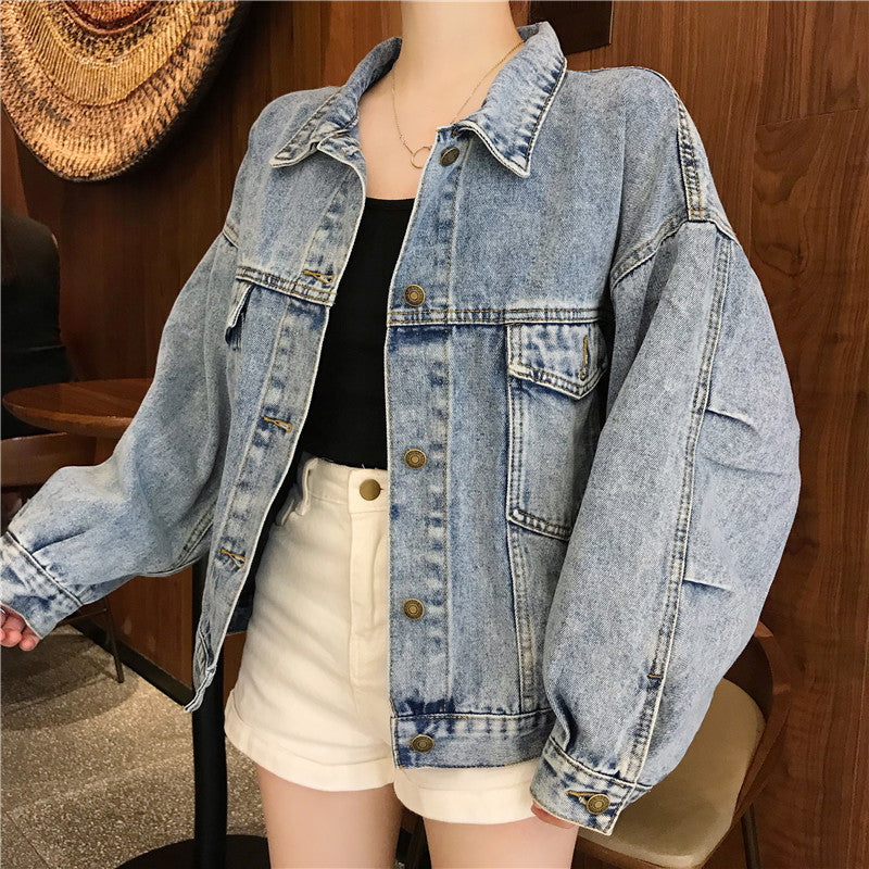 Veste en denim surdimensionnée pour femmes avec poches pratiques Chic & Stil