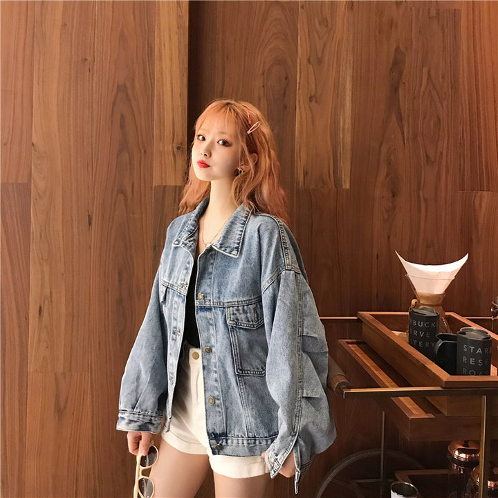 Veste en denim surdimensionnée pour femmes avec poches pratiques Chic & Stil