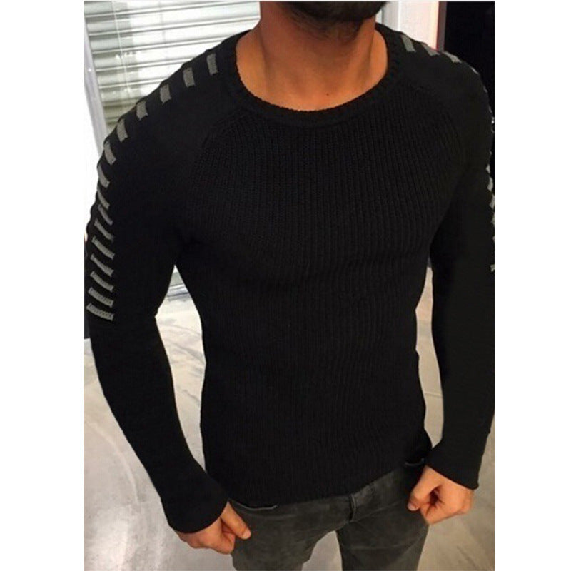 Stylish fine knit pullover for men with trendy contrasting stripes Lune London