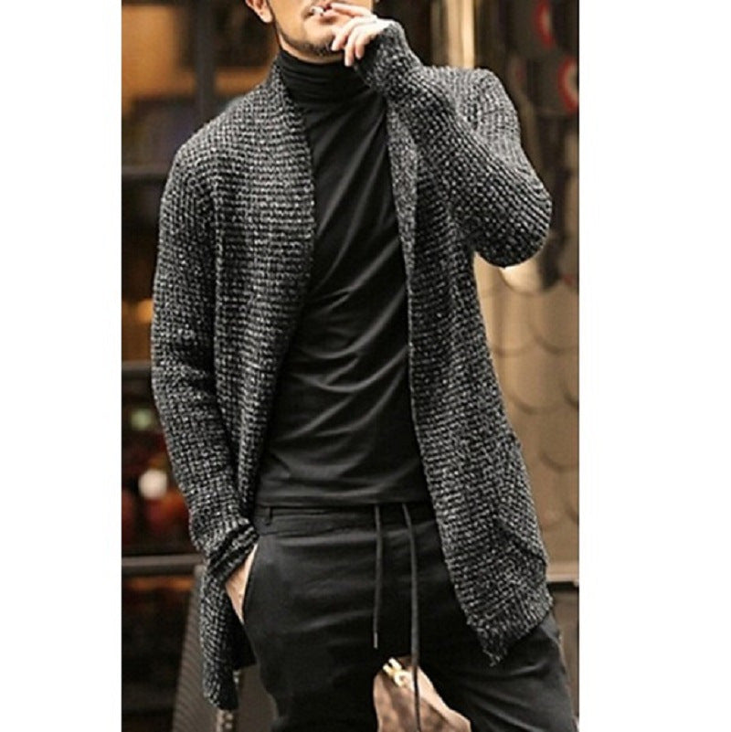 Elegant knit cardigan for men with open front and relaxed fit Lune London