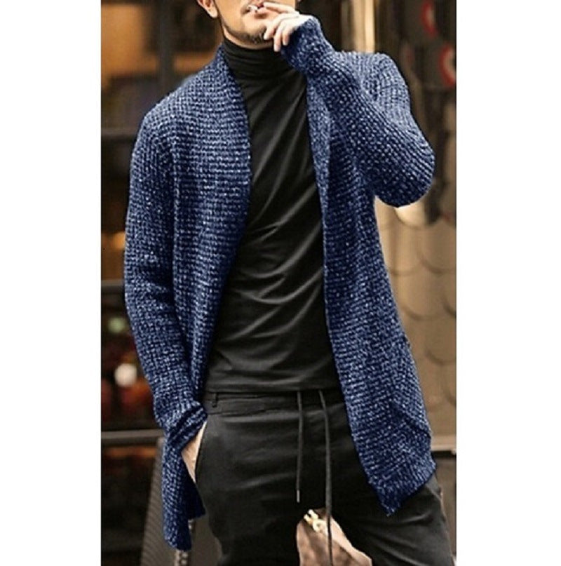 Elegant knit cardigan for men with open front and relaxed fit Lune London