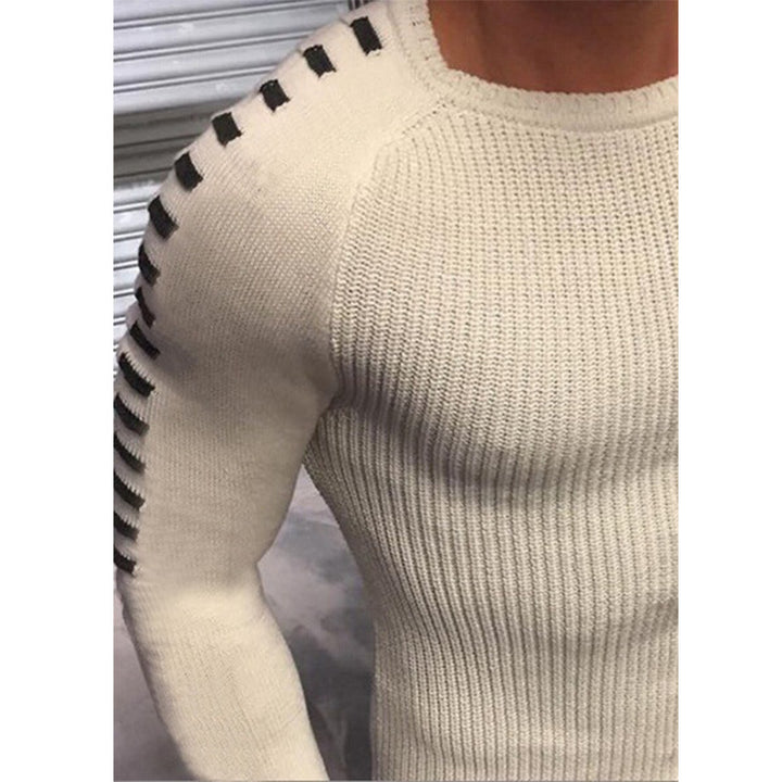 Stylish fine knit pullover for men with trendy contrasting stripes Lune London