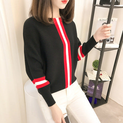Pull en tricot oversize pour femmes avec rayures décoratives Chic & Stil