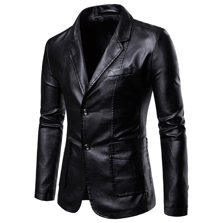Elegant blazer in faux leather for men with slim fit Lune London