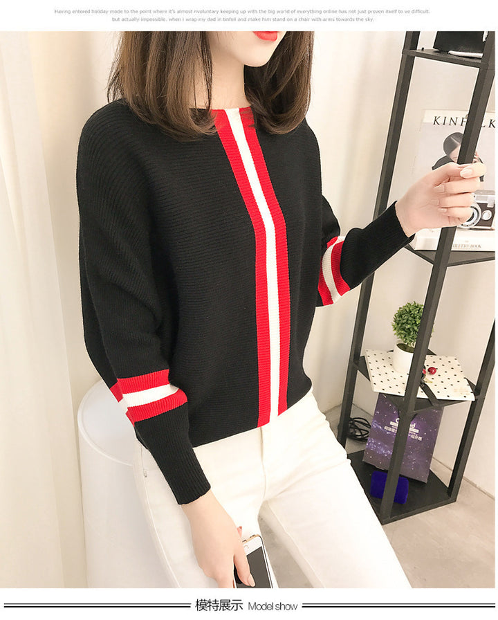 Lune London Women's Wide Sleeve Striped Sweater