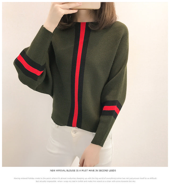 Lune London Women's Wide Sleeve Striped Sweater