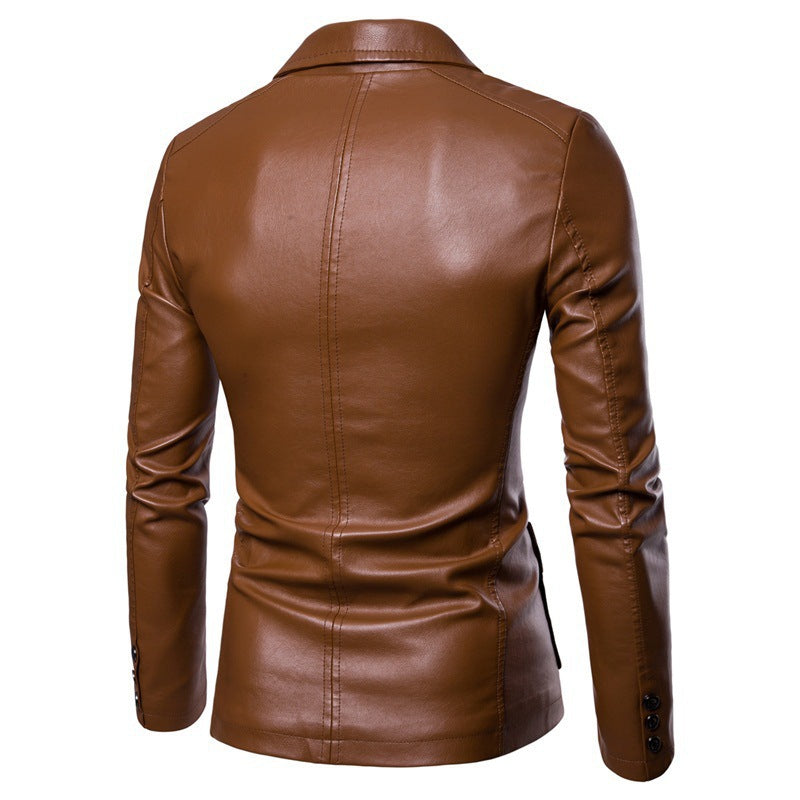 Elegant blazer in faux leather for men with slim fit Lune London