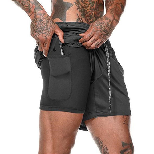 Multifunctional sports shorts for men with integrated shorts and practical pockets Amarae