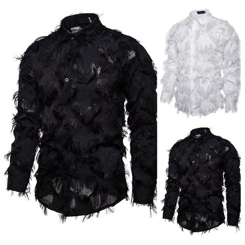 Fashionable men's shirt with textured design Amarae