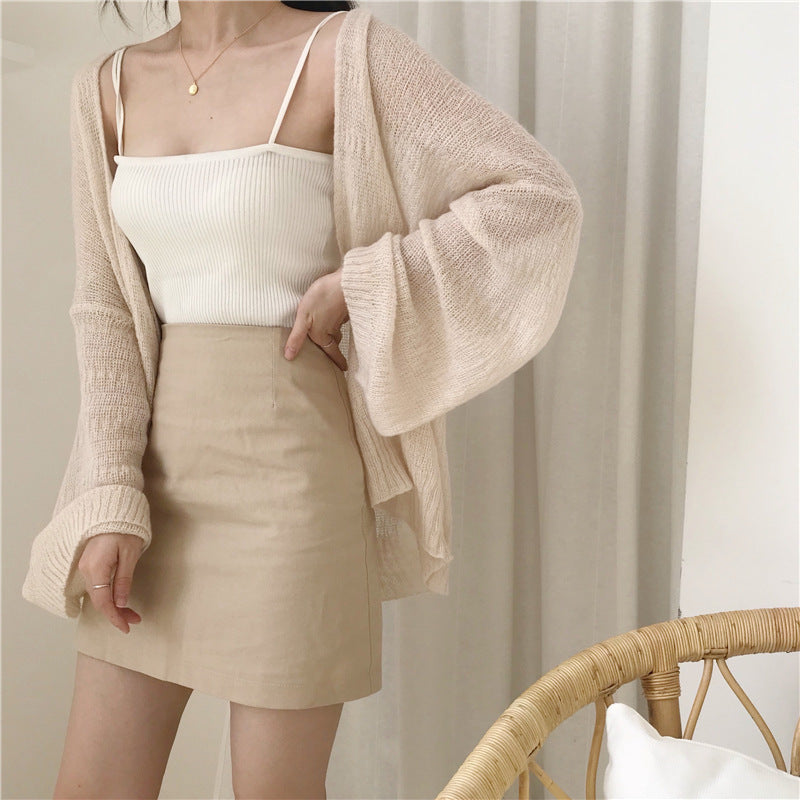 Airy beach dress for women with wide sleeves and decorative fabric Lune London