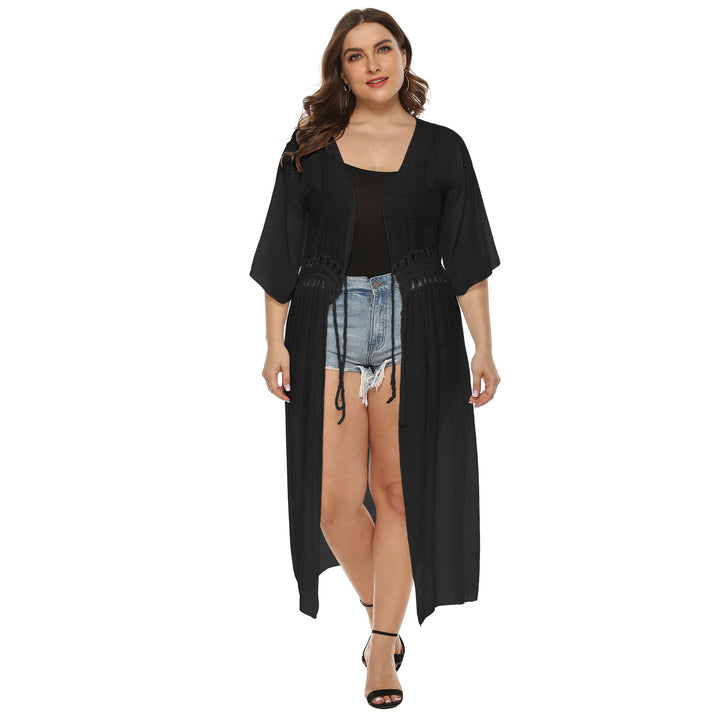 Ladies Elegant Transparent Long Cover-Up Kimono Lune London