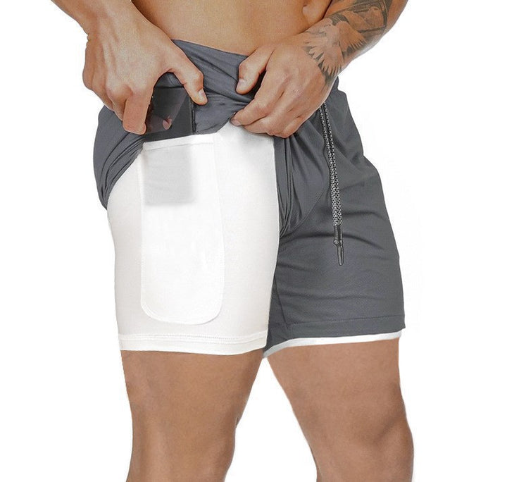 Multifunctional sports shorts for men with integrated shorts and practical pockets Lune London