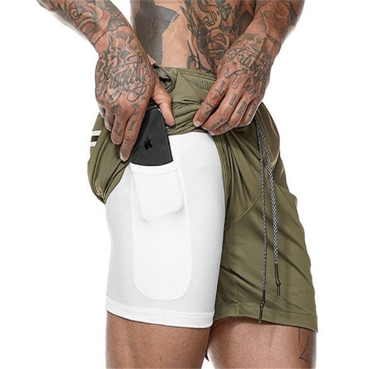 Multifunctional sports shorts for men with integrated shorts and practical pockets Lune London