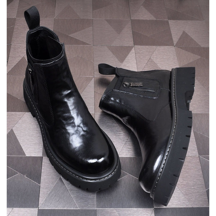 Men's Chelsea boots, lined, leather, for winter