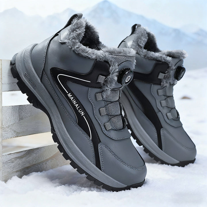 Padded men's winter boots, slip-resistant and warm