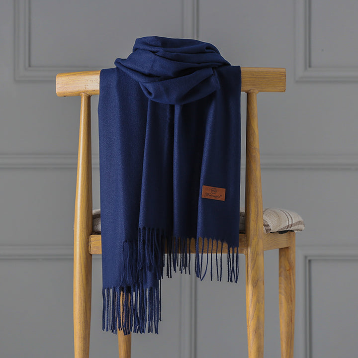Cashmere scarf with fringes, 70x200 cm, thickened