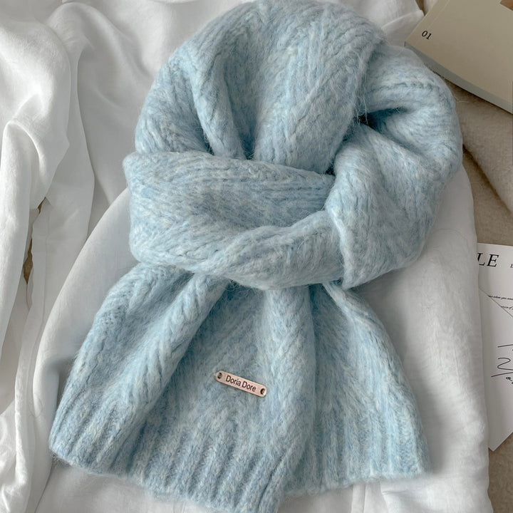 Alpaca wool scarf, solid color, 24x165cm