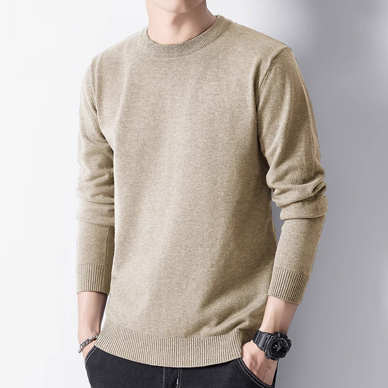 Men's sweater with crew neck and inner lining