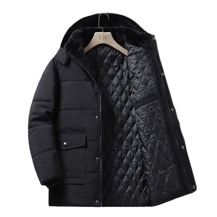 Padded winter jacket for men, detachable hood