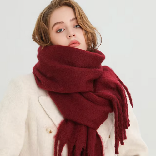 Women’s Pashmina Winter Scarf with Fringes – Warm & Elegant | Amarae