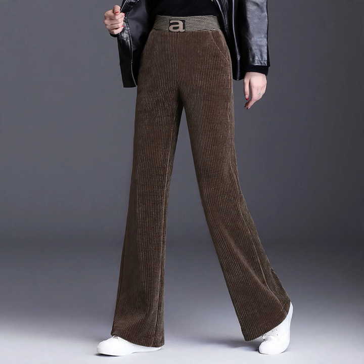 Women's wide-leg corduroy pants, lined
