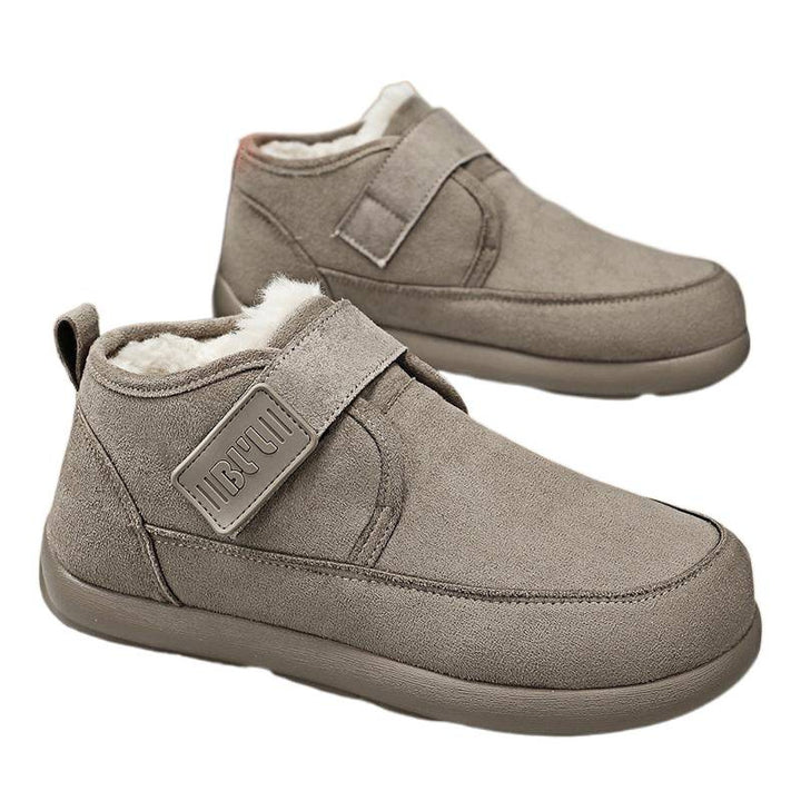 Warm men's winter boots, lined, ankle-high