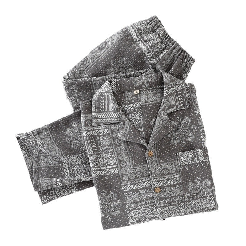 Men's pajama set made from yarn-dyed cotton