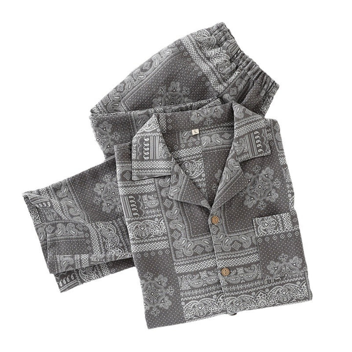Men's pajama set made from yarn-dyed cotton