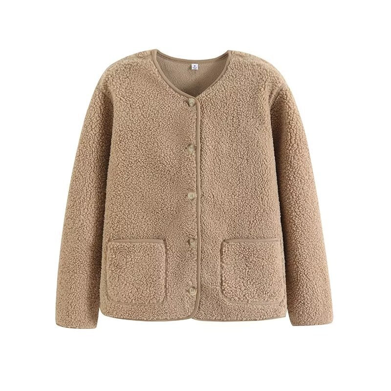 Fleece Jacket made of Lambskin Imitation